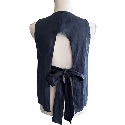 Moon River Anthropologie Womens Linen Open Back Top Sz S Beach Minimalist Travel