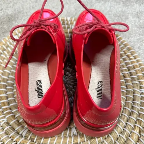 Melissa Shifter Rubber Platform Lace Up Oxford Derby Shoes in Coral Red Size 5