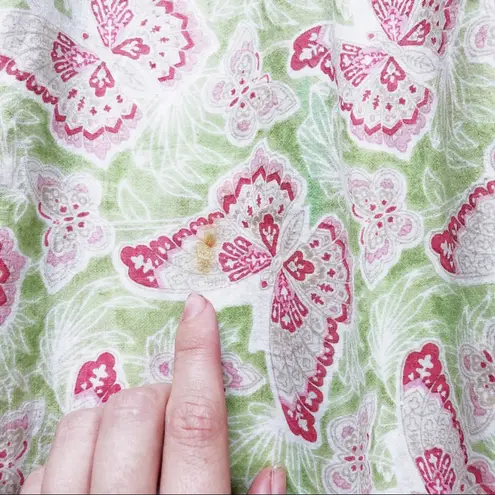 April Cornell • butterfly print cotton smock midi dress tent muumuu shift