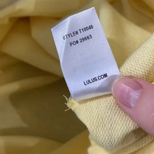 Lulus Kady Light Yellow Ruffle Cold Shoulder Long Sleeve Sweater Top size M Size M