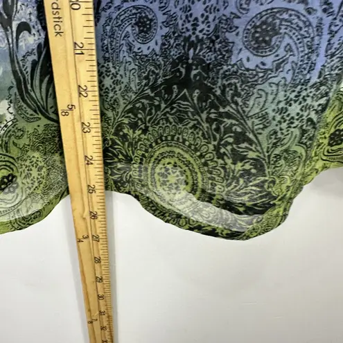 Forbidden Los Angeles Blouse Womens Medium Paisley Boho Sheer Fairy Y2K Top