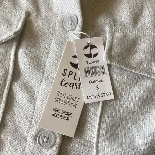 Split Coast Flannel Comfy Shacket Gray