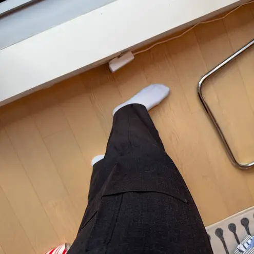 Ganni Charcoal Gray Wide Leg Cargo Trousers