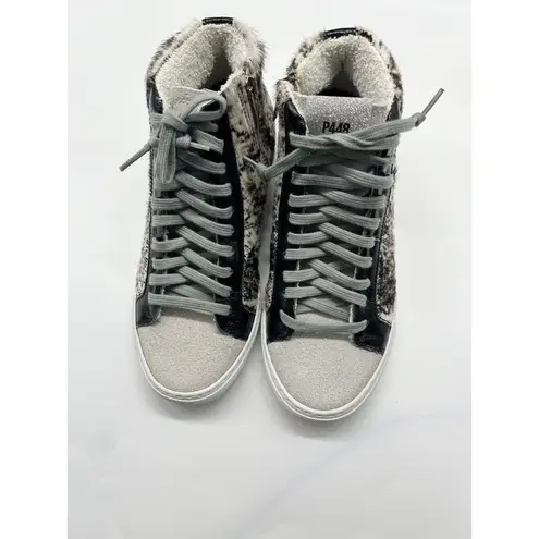 P448 NWOT Cow Softy Calf Hair Star Metallic High Top Sneakers Sz 36 / 5.5