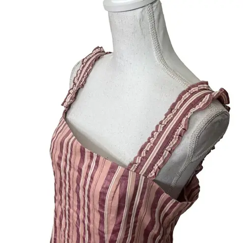 Alexis NWT Brandy Mini Dress Size XL Rose Stripe Wide Ruffle Shoulder