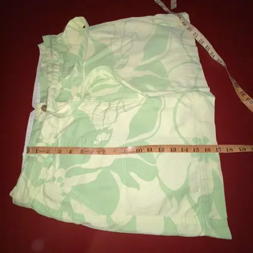 Lands’ End Women’s 12P Green Floral Cotton Skort Golf Tennis Walking Twill skirt