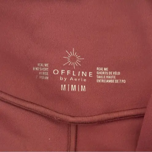 Aerie  Offline Real Me Hi-Rise 7” Bike Short with Crossover Waist in Mauve - Image 4