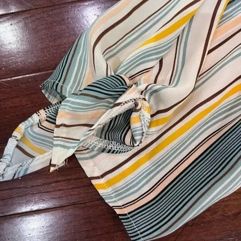 W5 Anthropologie  striped tie sleeve top size medium