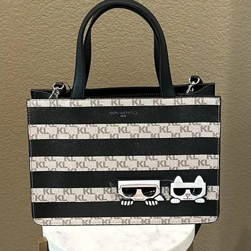 Karl Lagerfeld NWT  Tan and black Shades medium tote Bag