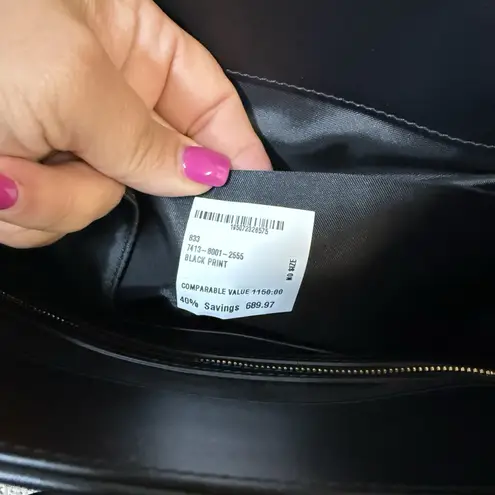 Moschino Couture Black Leather Tote Bag Gold Logo Large Shopper W/ Dust Bag NWT