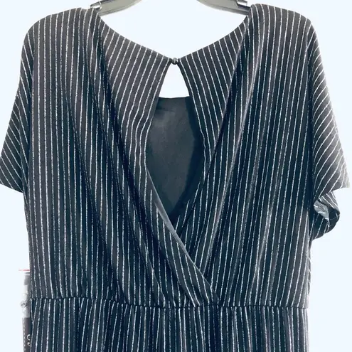 Luxology Metallic Striped Wide Leg Jumpsuit Size M New w/Tag