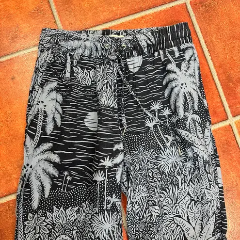 Desmond & Dempsey x H&M Soft Linen Tropical Joggers Size 0 Blue