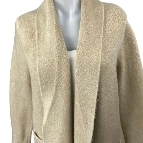 Pink Martini Stockport Womens Beige Wool Knit Long Sleeve Trench Coat Jacket XXS
