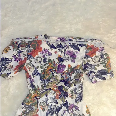 Karin Stevens Vintage Cottage Core Floral Short Sleeve Blazer