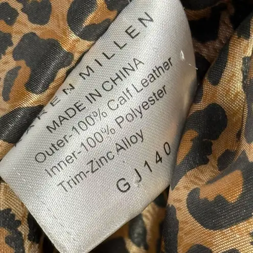 Karen Millen TAN LEATHER STUDDED STRAP SHOULDER BAG