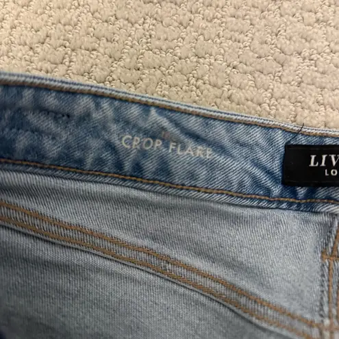 Liverpool The Crop Flare Fringe Hem Jeans Size 10/30 Casual Boho Hipster Holiday
