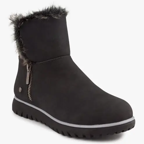 London Fog | Black Slip On Snowboot 8.5 Fur Lined Fuzzy inner