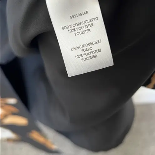 Delfina Statement Sleeve Gown Black Fall Gold Metallic Formal Dress Size 6 NWT