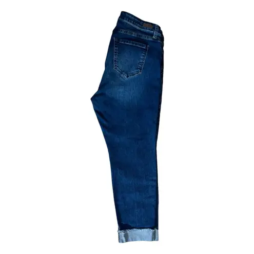 Kut From The Kloth Cuffed Jeans Stretch Mid-Rise Distressed Whiskered Blue | 16W