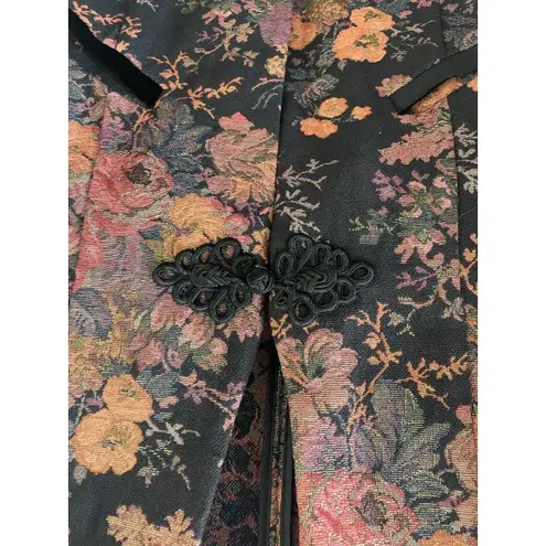 Soft Surroundings Womens Westbury Garden Jacket Jacquard Floral Metallic Size XL