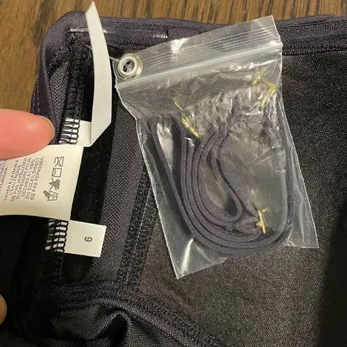 Bleu Rod Beattie draped ring me up black bandini swim top 6 NWT