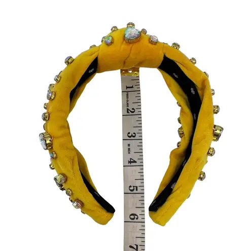 Lele Sadoughi Crystal Heart Headband Yellow Velvet Knot Anthropologie