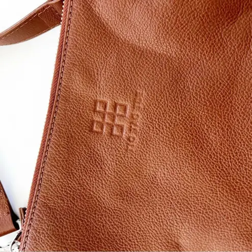 Tic Tac Toe Maxime Crossbody Three Piece Large Interchangeable Whiskey Leather Brown