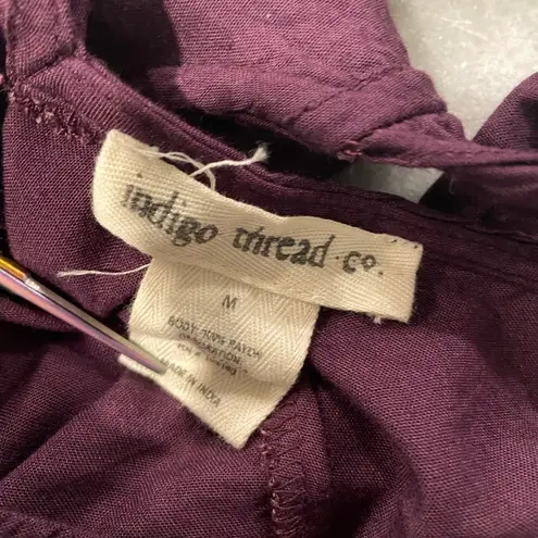 Indigo Thread Co Purple White Eyelet Embroidered Long Sleeve Peasant Top Size M Size M