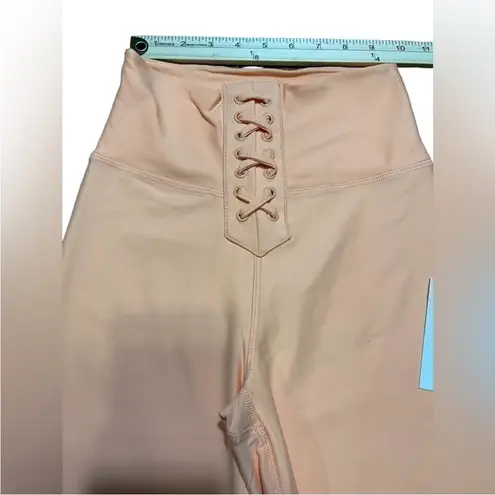 We Wore What Nwt  Lace Up Biker Bike Shorts Size Extra Small Peach Cobbler - Image 11