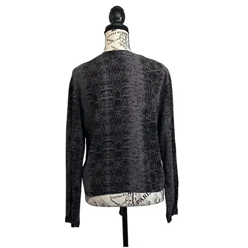 C&C California C & C California Women’s Reptile Snake Print Vneck Button Up Long Sleeve Blouse