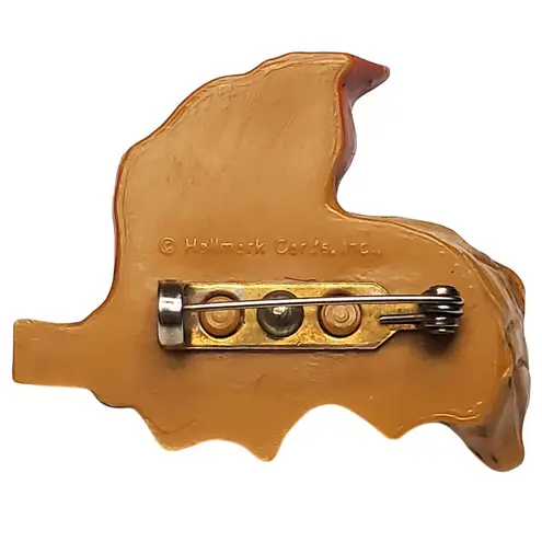 Hallmark Pin Thanksgiving Vtg Pixie Baby Elf Sleeping Leaf 1978 Brooch 1.5"