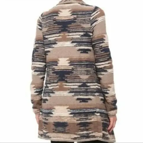 Lucky Brand  Aztec Drape Long Open Cardigan Cascade Women's Size M Soft Cozy Boho - Image 3