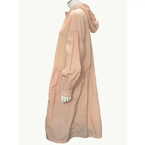 Streetwear Custom Apparel Light Pink Hooded Quick Dry Breathable Long Jacket XL Orange