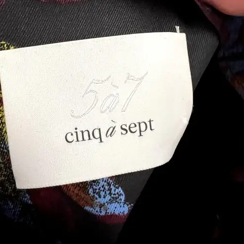 Cinq à Sept Cinq a sept maxi organza dress Bow size 6 black purple C0