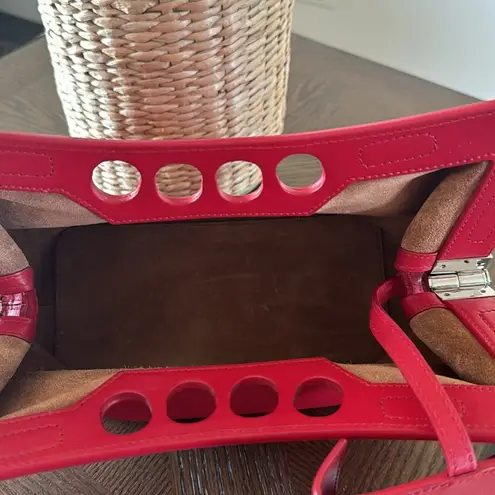 Alexander McQueen The Small Peak Leather Shoulder Bag, brand new Red,$3600