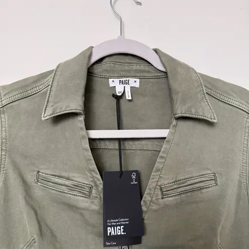 Paige  Womens Jolie Cargo Jumpsuit Puff Sleeves In Vintage Ivy Green