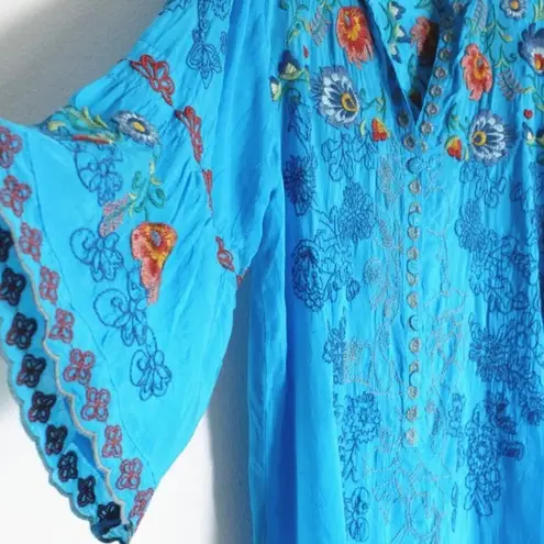 Johnny Was extremely heavily embroidered bell sleeved Maverick blouse NWT RARE
