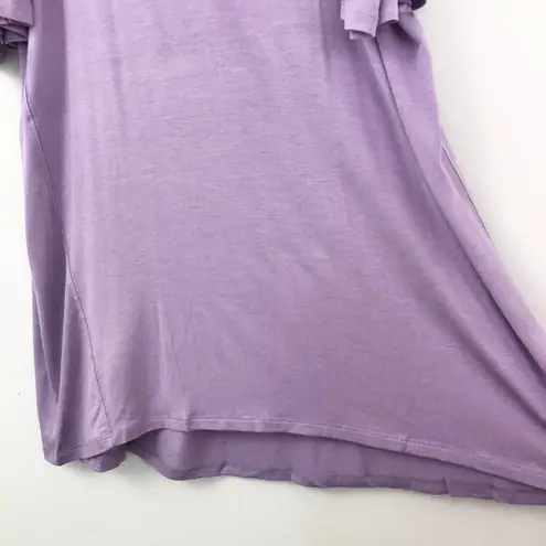 Roaman’s New Cold Shoulder Flutter Sleeve High-Low Hem Tunic Top Purple Size 12W
