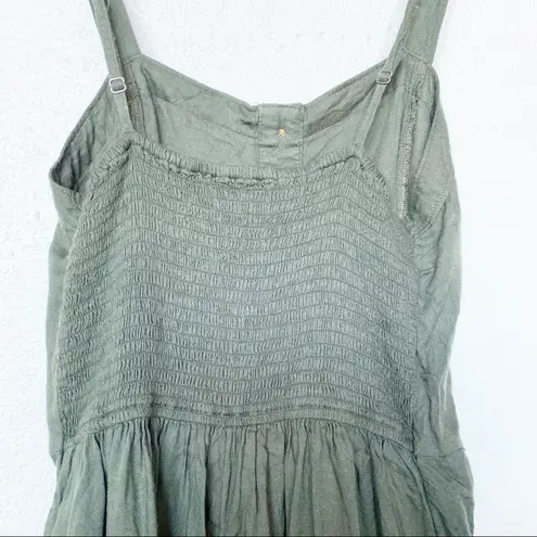 Hollister  Green Button Sleeveless Romper Size Medium - Image 6