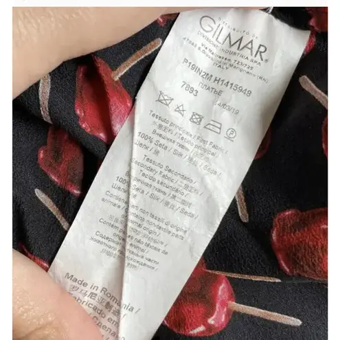 No.21 Dress Womens 6 IT 42 Black Red Lollipop Print Silk Ruffle Long Sleeve