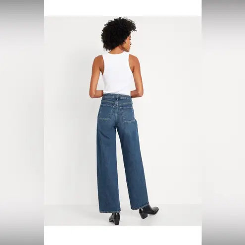 Old Navy  Extra High Rise Sky-Hi Wide Leg Petite Jeans