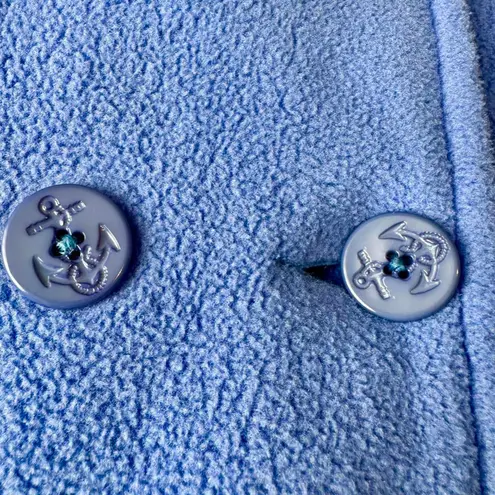 Blue L.L.Bean fleece pea coat with quilted lining and nautical details Size L