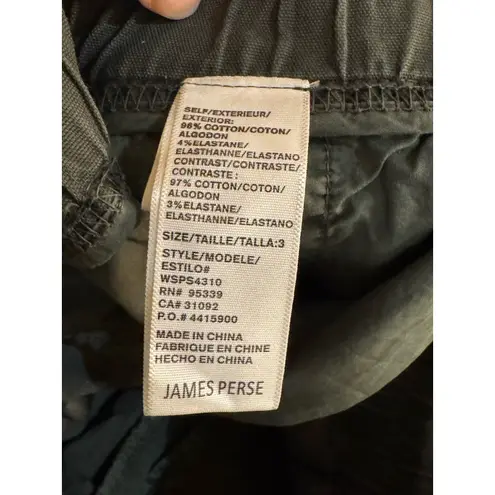 James Perse Los Angeles Shorts Women's Size Large 3 Stretch Cotton Poplin Green