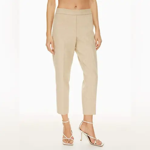Babaton Aritzia Conan Cropped Pants Beige Pull On Business Career Office Size 10