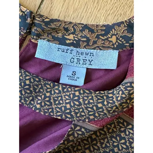 Ruff Hewn Long Sleeve Women's Shirt Dress Size Small Artsy Bohemian Lightweight