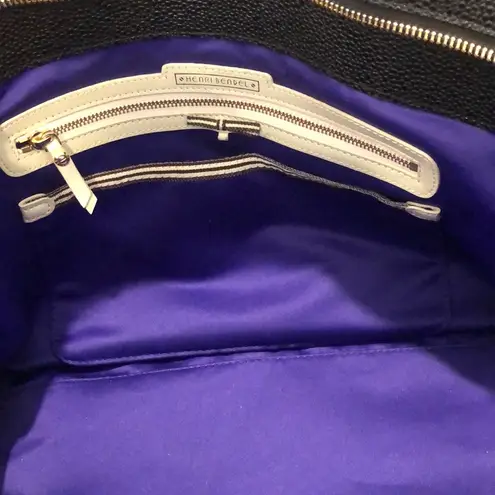 Henri Bendel CARLYLE Caviar Tumbled Black Leather Satchel Tote Crossbody