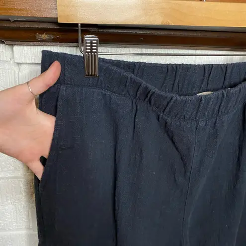 Soft Surroundings Black 100% Cotton Pull On Elastic Waist Casual Pants Size L