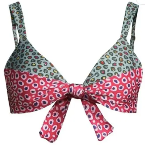 Farm Rio Leopard Patch Bra Top In Multi