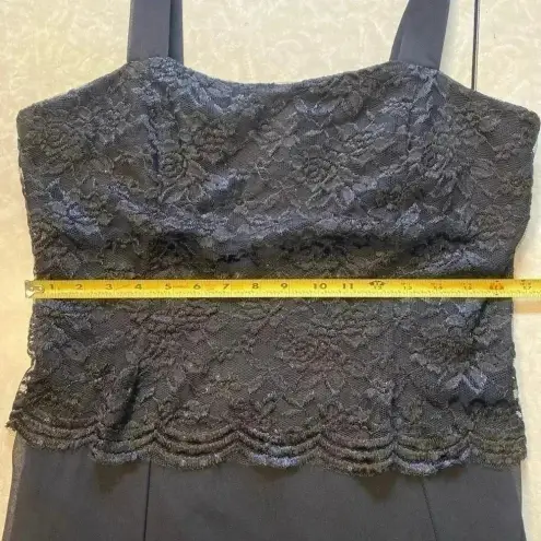 Black wedding dress‎ with lace bodice and chiffon skirt and straps Size XL