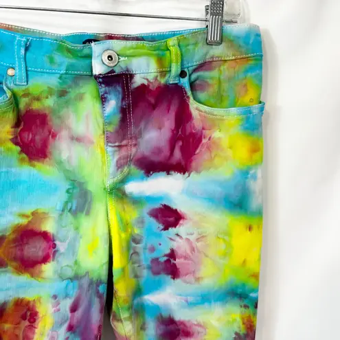 Bandolino Size 10 Skinny Jeans Hadmade Tie Dye Mandie Mid Rise Green Blue 926